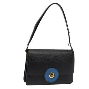LOUIS VUITTON Epi Bicolor Free Run Shoulder Bag Black Blue M52415